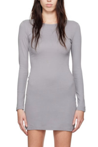 Long Sleeve Bellevue Mini Dress | Natural Grey