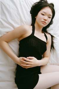 Tops: Aran Halter Neck | Black