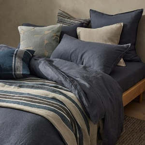 Bedding: Ravello Linen Sheet - Denim