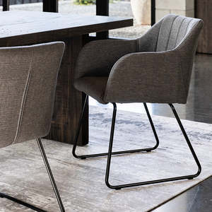 Dining Chairs: Folio Fabric D/C - Charcoal