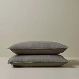 Bedroom Homeware: Ravello Linen Pillowcase - Charcoal