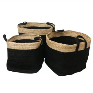Baskets: Mixed Jute Basket Set of 3