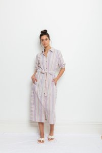 Bande Studio - Oceania Stripe Linen Shirt Dress