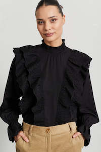 Womens Tops: Rue De Femme - Sandra Blouse - Black