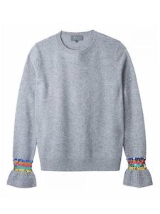 Wyse London: Wyse - Marine Sequin Ruffle Sleeve Cashmere Knit