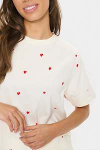 Womens Tops: Saint Tropez - Ice Flame Hearts T-shirt