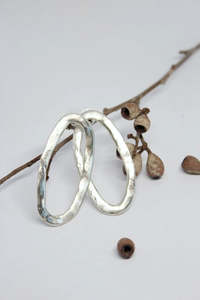 Paloma Black Jewellery: Silver, Oval Stud Earrings- #115