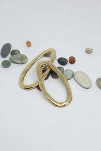 Brass, Oval Stud Earrings- #116