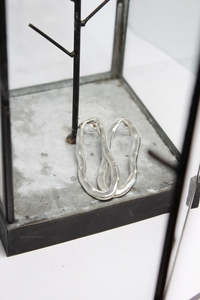 Silver, Wave Stud Earrings- #117