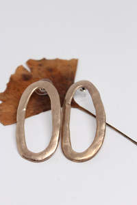Paloma Black Jewellery: Bronze, Hand Formed, Oval Stud Earrings- #110
