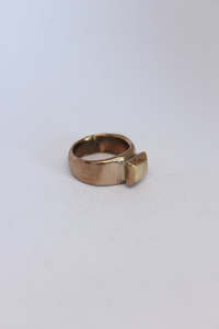 Paloma Black Jewellery: Bronze Square Stone Ring - #107