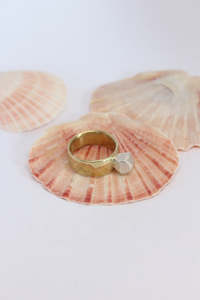 Brass + Silver Rock Ring  - #101