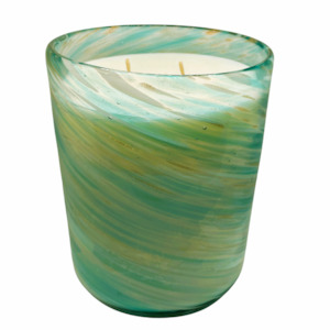 Jumbo Candles: Jumbo Vogue Blue Swirl - Beachside