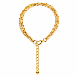 Fabienne Bracelets: 5 LAYER FINE CHAIN- GOLD