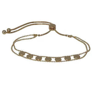 Fabienne Bracelets: MULTI HAMMERED DISC SLIDER-GOLD