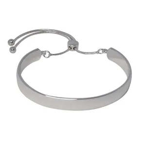 Fabienne Bracelets: PLAIN CUFF SLIDER- SILVER