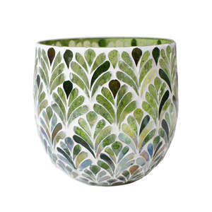 Vase/lantern Palm Green Med