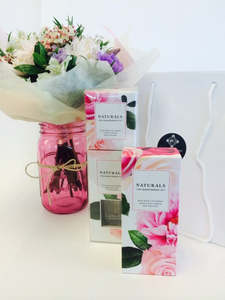 Flowers Gift Items: Posy & Pamper products in Gift Bag