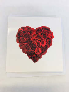 Small Red rose Heart Gift card