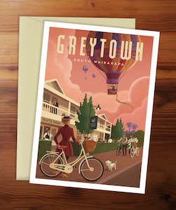 Wairarapa: Greytown White Swan Cyclists Greeting Card