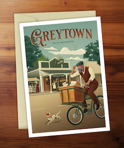 Wairarapa: Greytown Bicycle Courier Greeting Card