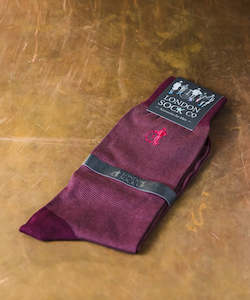 Grosvenor Fine Stripe Bordeaux - By London Sock Company