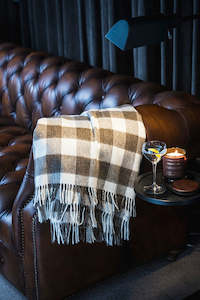 Throw Blanket - Bronte by Moon  - Natural Block Check