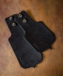 Walnut: Walnut Leather Mud Flap Set - Black