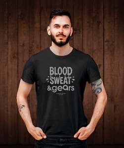Clothing And Hats: Blood, Sweat & Gears Tee Shirt - Black