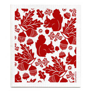 Jangneus - Burgundy Squirrel Dishcloth
