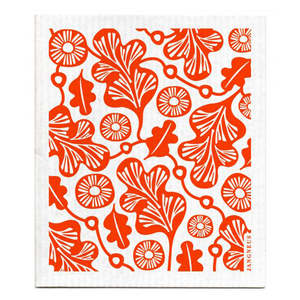 Homewares: Jangneus - Orange Oak Leaf Dishcloth