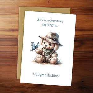 New Baby Card - The new adventure has begun. Congratulations!
