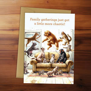 New Baby Card - Family gatherings just got a little more chaotic!