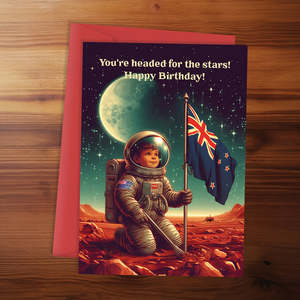 Happy Birthday Card - You're headed for the stars! Happy birthday!