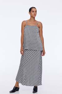 48 Hour Flash Sale: Saturday Skirt - Exclusive Black/White Small Geometric Print