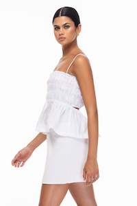 Co Ord Sets: Running Through The Fields Cami -  White