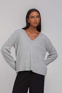 Knitwear Jackets Coats: Helios Light Jumper - Light Grey Marle