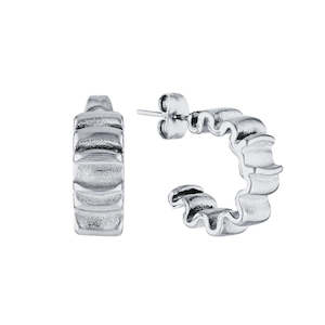 GIMME - Poppy Wrinkle Hoop Earrings - Silver