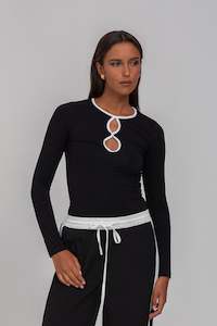 Modern Monochrome: Infinity Top - Black with White Binding