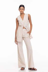 Mix Match: Reinard Trousers - Beige/Thin Black Stripe