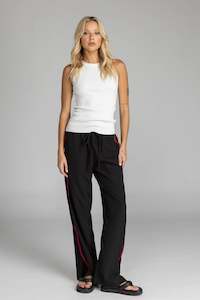 The Workwear Edit: Diego Pant - Black with Black/Red Tape