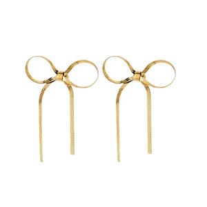 Jewellery: Castel & Co - Ribbon Earrings - Gold
