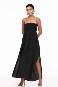 Linen Edit: Running Through The Fields Dress - Black