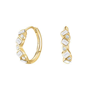 Rosefield: Rosefield - Playful Crystal Bag Hoops - Gold