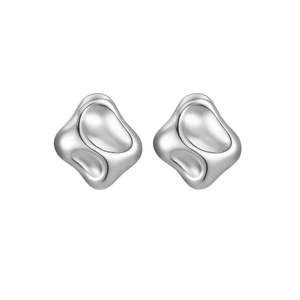 Accessories: Castel & Co - Molten Earrings- Silver