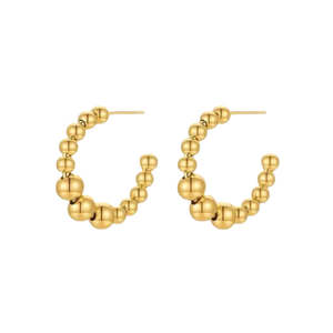 Accessories: Castel & Co - Bubble Hoops - Gold