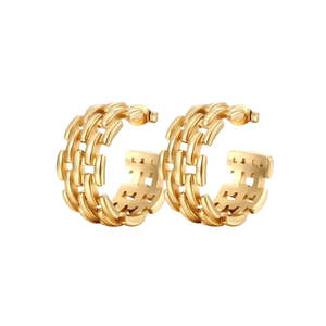 Accessories: Castel & Co - Chain Earrings - Gold