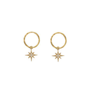 Jewellery: Saint Valentine - North Star Mini Hoops - Gold