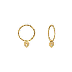 Saint Valentine - Mini Heart Hoops - Gold