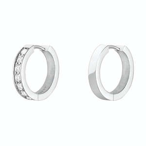 Rosefield: Rosefield Crystal Hoops - Silver